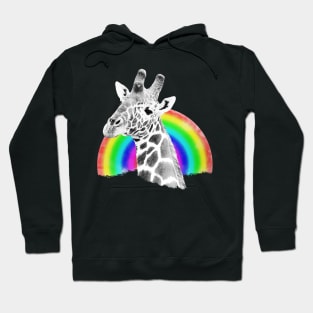 Giraffe with Rainbow - Wildlife in Africa Hoodie